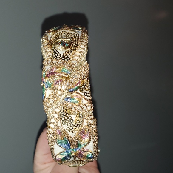 New handmade boutique sequins shiny fancy flexible top knot headband gold - Picture 3 of 7